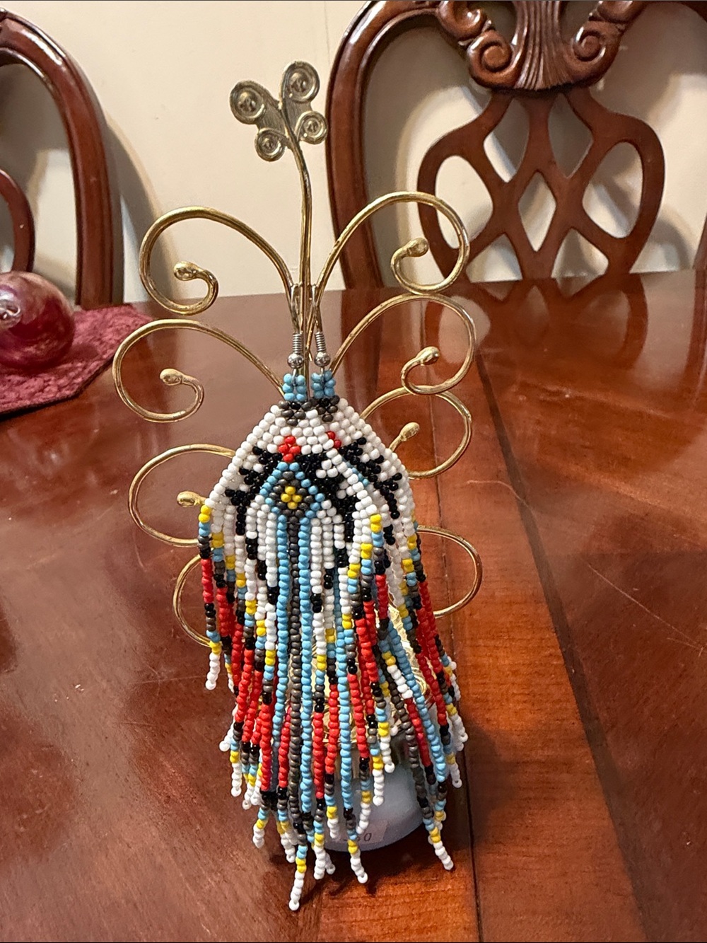 Handmade Multicolor Beaded Fringe Earrings - Women Accessories